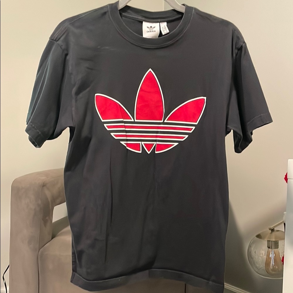 Adidas Black T-Shirt with Red Logo